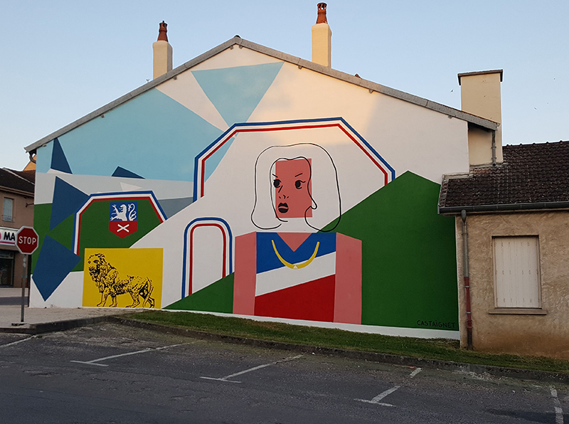 Michel Castaignet. Fresco at Jusey, France. 2019.
